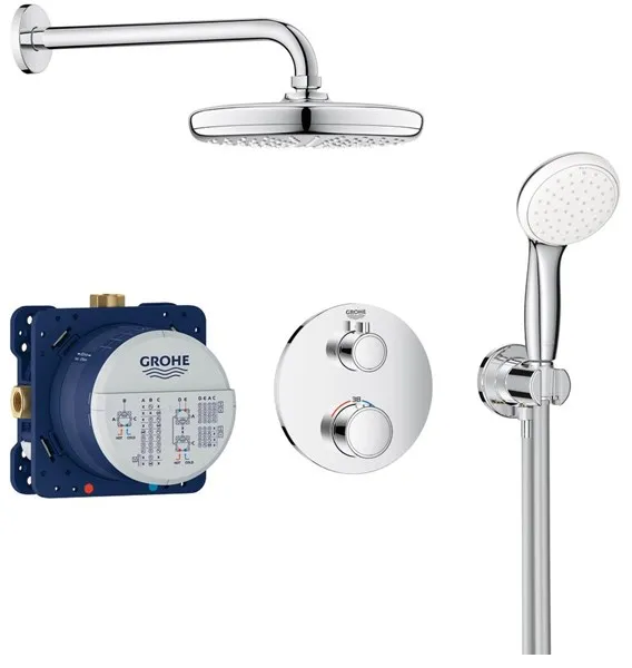 Grohe Grohtherm-duschset med Tempesta 210, krom