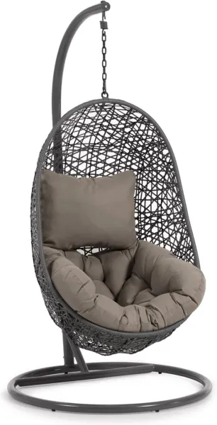 Florina, Utomhus-hängstol, grå, Rattan