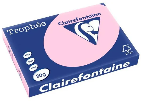 Q-connect Trophee kopieringspapper A3 80g pastellrosa 500 ark