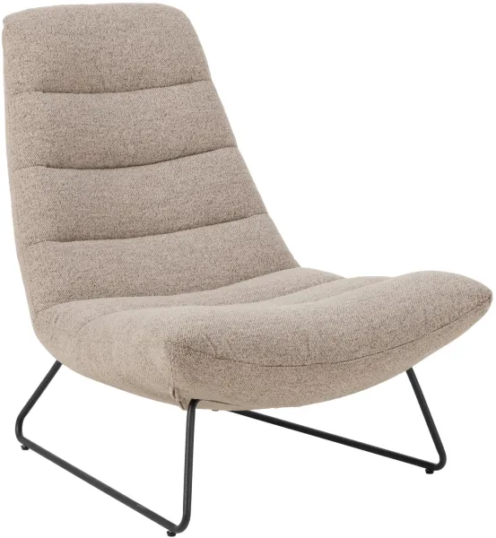 ACT NORDIC Milford-fåtölj – beige tyg och svart metall