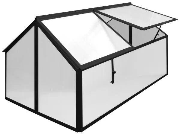 Miniväxthus svart 4 öppningar 120x80x67cm