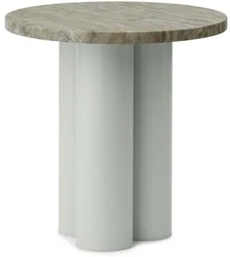 Normann Copenhagen Dit Sidobord Ljusgrön/Silver Travertin