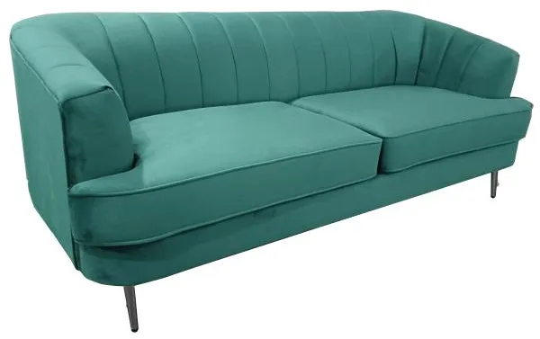 Homeville Andria 3-sits sammet grön 200x89x79cm