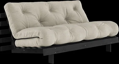Karup Design Roots Bäddsoffa Med Roots Madrass 160x200 Lin/Svartlackerad